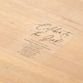 Elegant Celebrate the Grad Black Script Abschluss Acryleinladungen (Ablage )