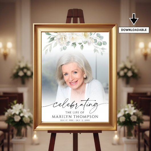 Elegant Celebrating the Life of Floral Photo Poster