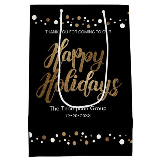 "Elegant Celebration" - Corporate Holiday Mittlere Geschenktüte (Rückseite)