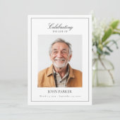 Elegant Celebration of Life Funeral Photo QR Code Einladung (Stehend Vorderseite)