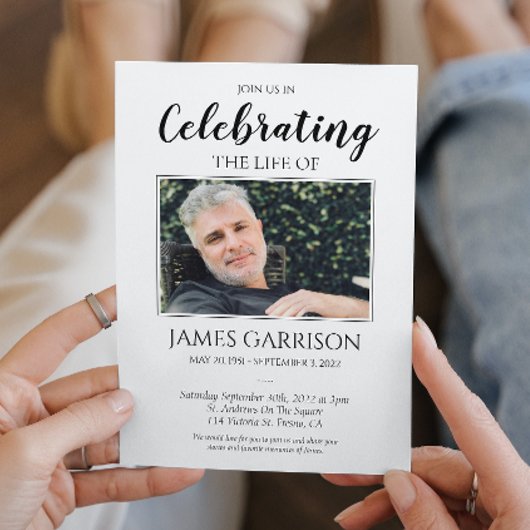 Elegant Celebration of Life Photo Einladung