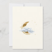 Elegant Celestial Beige Script Baby Shower Einladung (Rückseite)