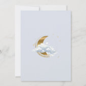 Elegant Celestial Blue Script Baby Shower Einladung (Rückseite)