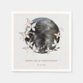 Elegant Celestial Butterfly Save the Date Hochzeit Serviette (Vorderseite)