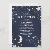 Elegant Celestial Crescent Moon Wedding Einladung (Vorderseite)