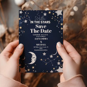 Elegant Celestial Crescent Moon Wedding Save The Date