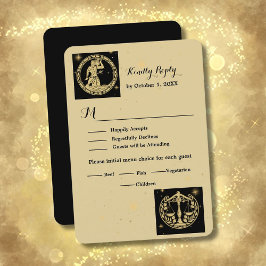 Elegant Celestial Foto Wedding RSVP Card