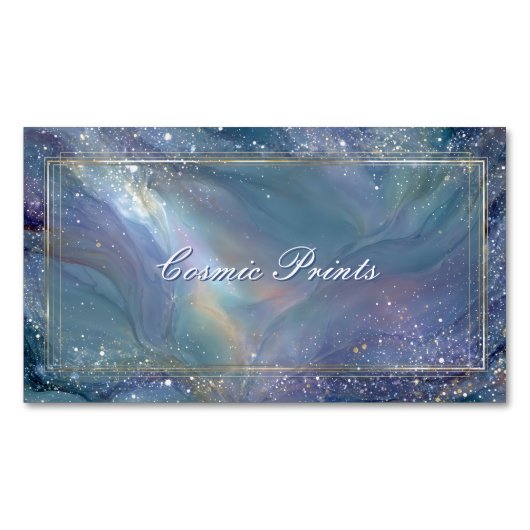 Elegant Celestial Galaxy Alcohol Ink Magnetische Visitenkarte (Vorderseite)