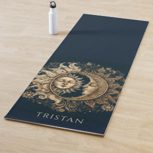 Elegant Celestial Gold Sun Moon Personalisiert Yogamatte