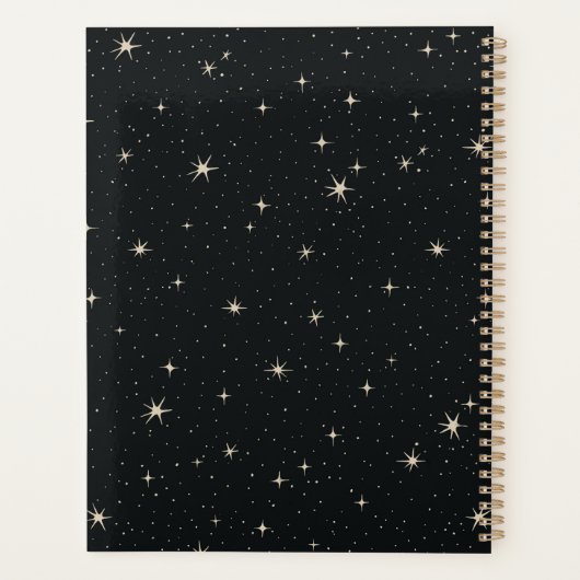 Elegant Celestial Hair Stylist Ernennung Binder Planer (Rückseite)