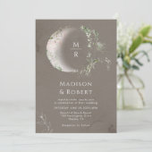 Elegant Celestial Moon Mystical Wedding Einladung (Stehend Vorderseite)