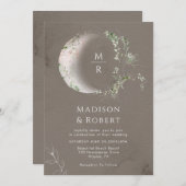 Elegant Celestial Moon Mystical Wedding Einladung (Vorne/Hinten)
