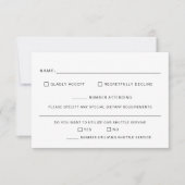 Elegant Celestial Moon & Stars Black Wedding RSVP Karte (Vorderseite)