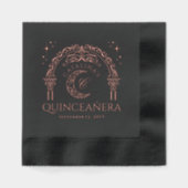 Elegant Celestial Moon Tiara Quinceanera Monogram Servietten Mit Folie (Vorderseite)