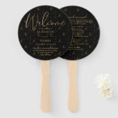 Elegant Celestial Mystical Wedding Program Herz Fächer (Vorne und Hinten)