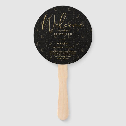 Elegant Celestial Mystical Wedding Program Herz Fächer (Vorderseite)