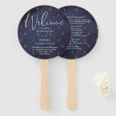 Elegant Celestial Mystical Wedding Program Herz Fächer (Vorne und Hinten)