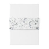 Elegant Celestial Navy Starry Night Moon Wedding Einladungsbanderole (Rückseitenbeispiel)