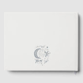 Elegant Celestial Navy Starry Night Moon Wedding Gästebuch (Rückseite)