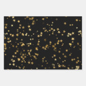 Elegant Celestial Starry Gold Stars Design Geschenkpapier Set (Vorderseite 3)