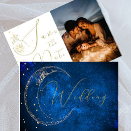 Elegant Celestial Stars Foto Abend Wedding Save The Date