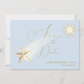 Elegant Celestial Stars Moon Abend Wedding Save The Date (Vorderseite)