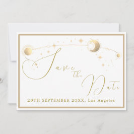 Elegant Celestial Stars Moon Abend Wedding Save The Date
