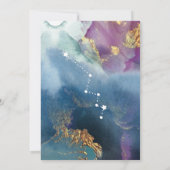 Elegant Celestial Theme Lacerta Table Name Card Einladung (Rückseite)