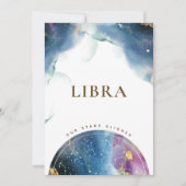 Elegant Celestial Theme Libra Table Name Card Einladung (Vorderseite)