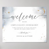 Elegant Celestial Theme Unplugged Zeremony Sign Poster (Vorne)