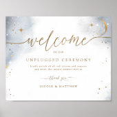 Elegant Celestial Unplugged Zeremony Sign Poster (Vorne)