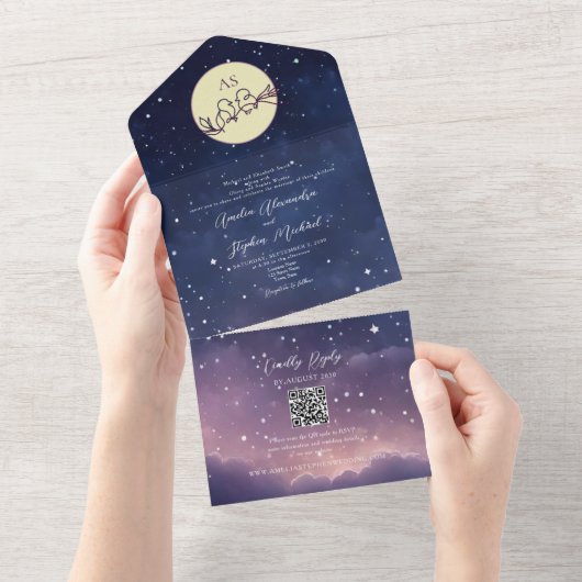 Elegant Celestial Wedding All In One Einladung (Abreißen)