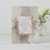 Elegant Celestial Wedding Einladung mit Floral a (Stehend vorne)