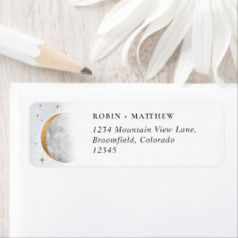 Elegant Celestial Wedding Return Label