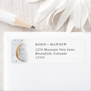 Elegant Celestial Wedding Return Label