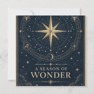 Elegant Celestial Weihnachten ,Vintage Acht Zacken Karte