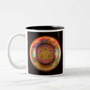 Elegant Celtic Knot art Zweifarbige Tasse