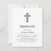 Elegant Celtic Knot Cross | Beerdigung Dankeskarte (Vorderseite)