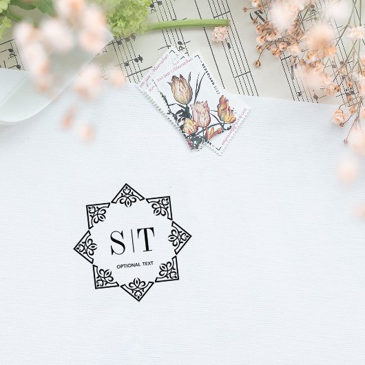 Elegant Celtic Monogram Gummistempel