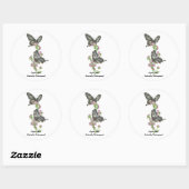 Elegant Ceylon Rose Butterly Wasserfarben Runder Aufkleber (Blatt)