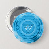 Elegant Chakra Blue Throat Zen Yoga Spiritual Button (Vorne & Hinten)