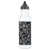 Elegant Chalkboard Floral Pattern Edelstahlflasche (Rechts)
