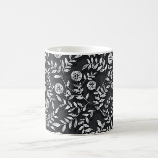 Elegant Chalkboard Floral Pattern Kaffeetasse (Mittel)