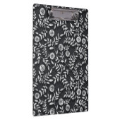 Elegant Chalkboard Floral Pattern Klemmbrett (Rechts)