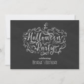 Elegant Chalkboard Pumpkin Halloween Einladungen (Vorderseite)