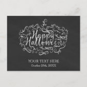 Elegant Chalkboard Pumpkin Happy Halloween Postkarte (Vorderseite)
