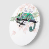 Elegant Chameleon Painted Acrylic Wall Clock Große Wanduhr (Winkel)