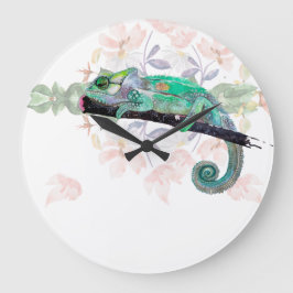 Elegant Chameleon Painted Acrylic Wall Clock Große Wanduhr