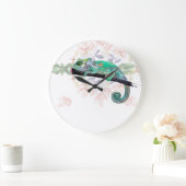 Elegant Chameleon Painted Acrylic Wall Clock Große Wanduhr (Zuhause)