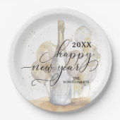 Elegant Champagne and Balloons Happy New Year Pappteller (Vorderseite)